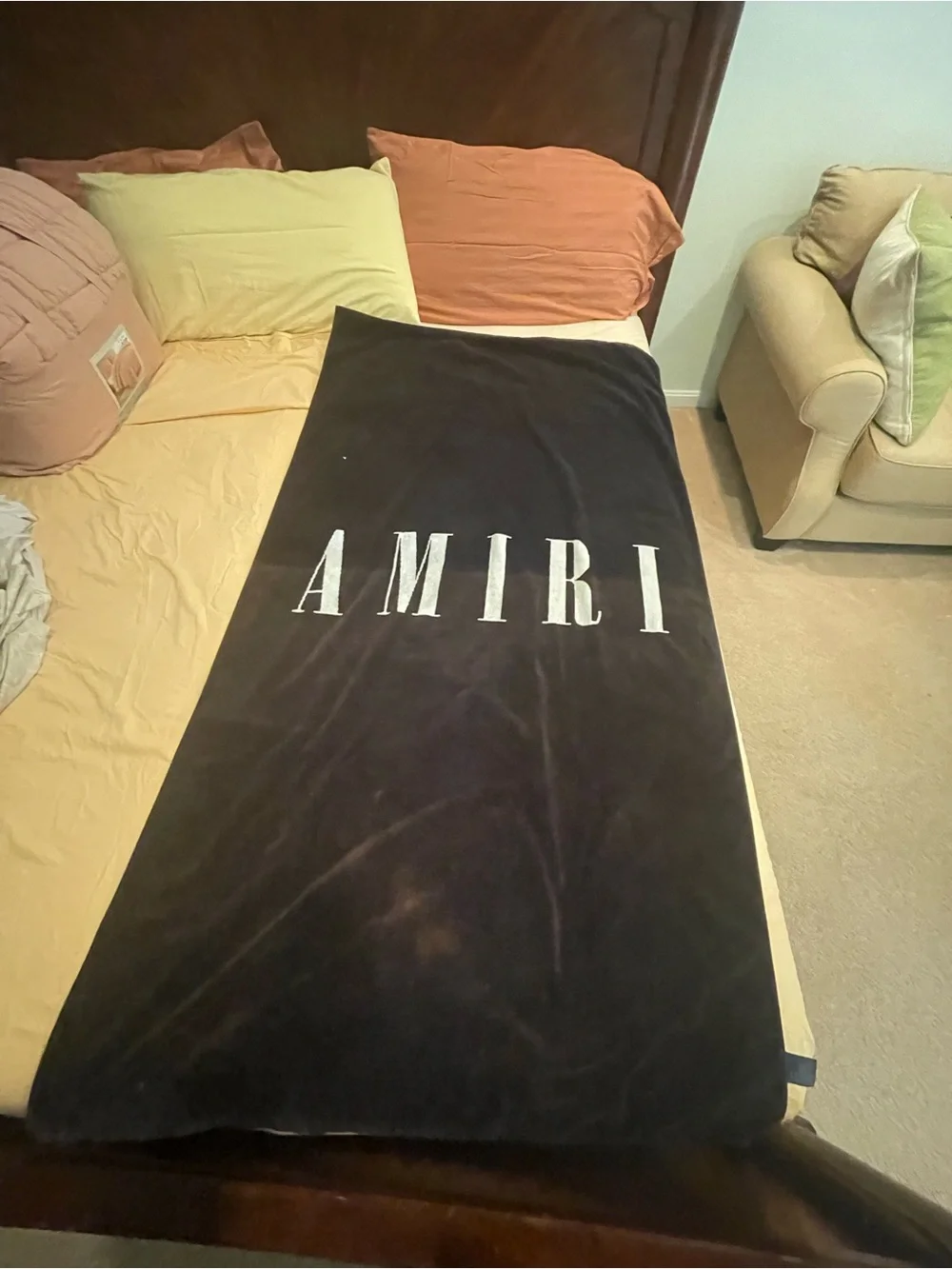 AMIRI Black Towel with White Logo